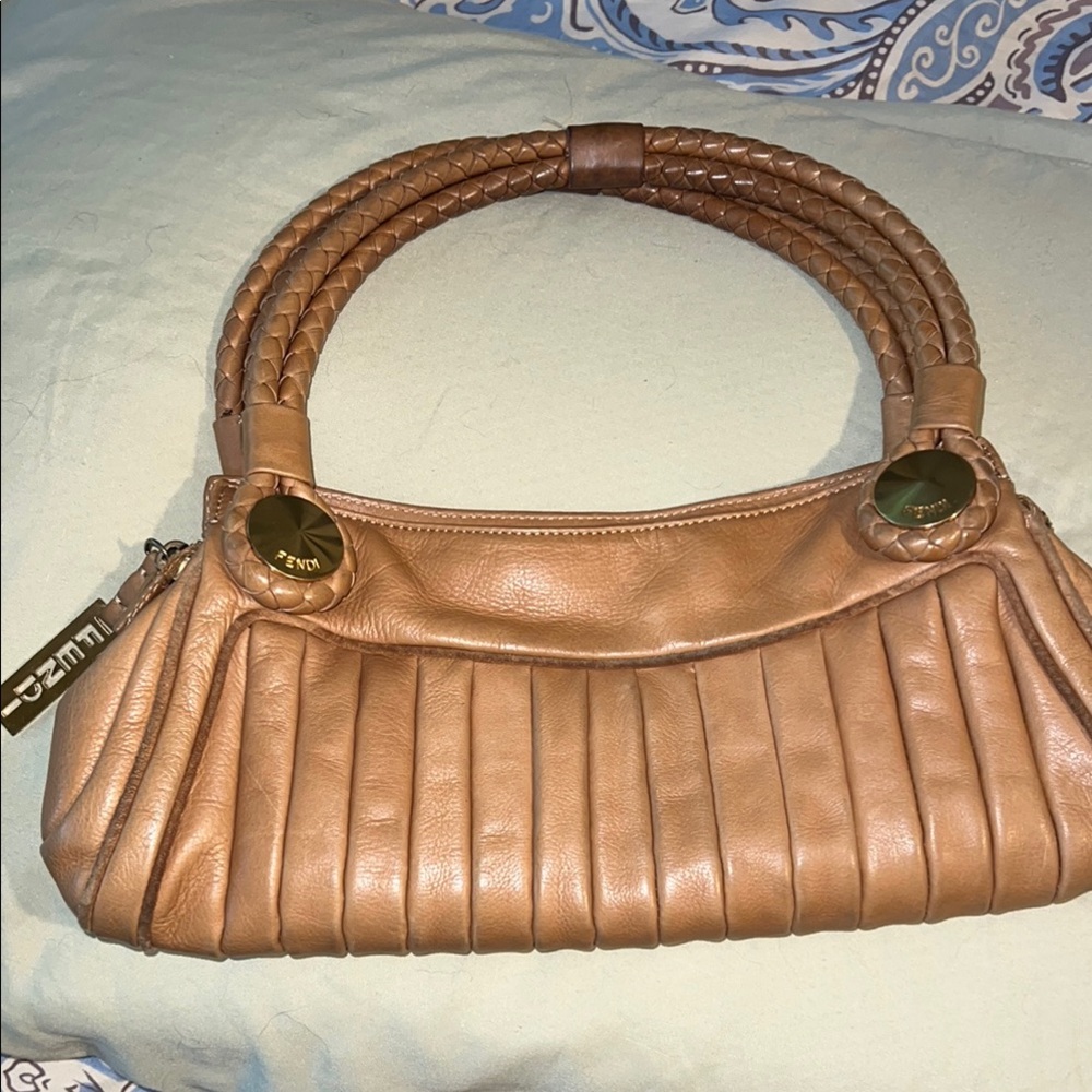 Fendi Tan Leather Shoulder Bag